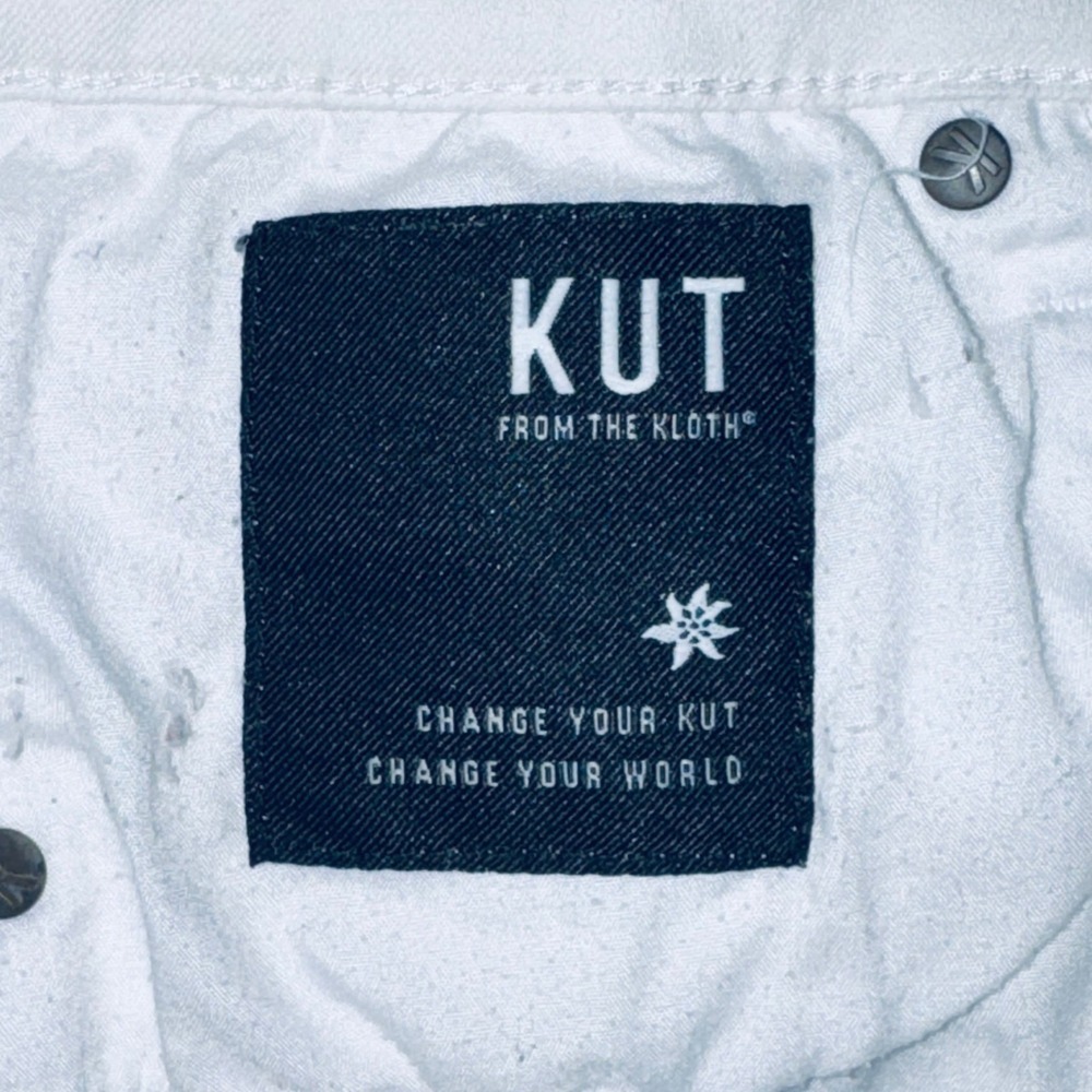 Kut from the Kloth Denim Shorts Womens 10 White Frayed Hem Excellent - Picture 4 of 10